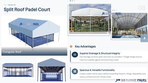 Pista de Pádel Panorámica con Techo Semiabierto y Cubierta para Uso en Exteriores - Product Image 2