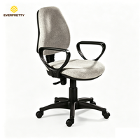 Chaise de bureau ergonomique en tissu avec hauteur réglable et rotation à 360° °   Chaise pivotante moderne avec accoudoirs pour bureau à domicile et salle d'étude CE