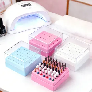 49 Holes Nail Drill Bits Storage <b>Box</b> White <b>Pink</b> Blue Empty <b>Box</b> Nail Drill Display Stand Manicure Accessoy <b>Tools</b> - Product Image 2