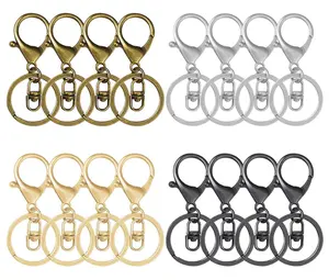 30mm Key Ring Loop Key With Flat Split Ring Lobster Clasps Swivel Trigger Clips Key Chain