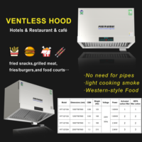 Hotte murale sans conduit en acier inoxydable certifiée CE ISO avec éclairage, filtre à fumée haute efficacité et filtre à baffle pour cafés, salades et bars à aliments