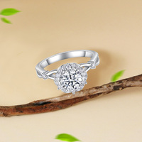 Ingrosso 925 scintillante argento Sterling luce di lusso gioielli di fidanzamento diamante pieno Moissanite fedi nuziali da donna