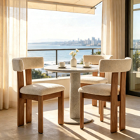 Chaises de salle à manger haut de gamme en gros d'usine, chaise de salle à manger rembourrée en bois massif pour la maison, les restaurants, les cafés et les hôtels