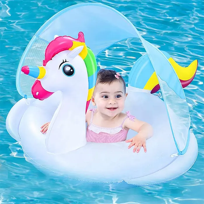 Baby Swimming Pool Float Inflatable Pool Floats Ring with Safety Seat Babies Spring Float Swim Trainer Newborn