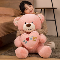 Vente en gros de jolis câlins amour coeur bleu marron rose peluche ours en peluche jouets cadeaux d'anniversaire saint valentin