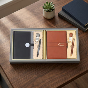 Coffret Cadeau d'Entreprise Personnalisé Liviya en Bois Écologique et Cuir PU avec Logo Personnalisé, Agenda et Bouteille – Nouveauté Noël - Product Image 2