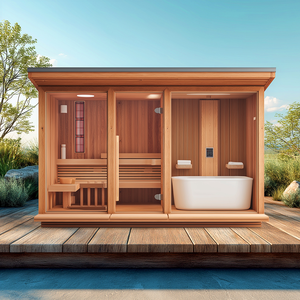 <span class=keywords><strong>2025</strong></span> mới thiết kế hiện đại Ice & lửa Combo ngoài trời phòng tắm hơi với lạnh Plunge vận động viên đá bồn tắm cho ngoài trời - Product Image 3