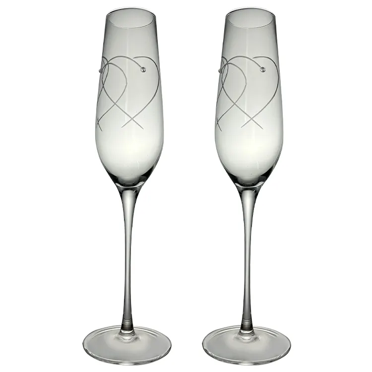 OEM/ODM شعار الماس كؤوس الشمبانيا كؤوس الشامبانيا الزفاف كؤوس الشامبانيا طقم هدايا
