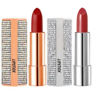 Private Label Matte Strass Dekoration Lippenstift Fall, einfach zu färben langlebigen Lippenstift