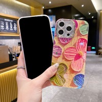 Coques de téléphone de luxe à motifs floraux pour iPhone 15, 16, 17 Pro Max et Samsung Galaxy S25