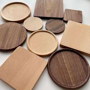 Sous-verres en bois personnalisés en gros : noyer, hêtre, acacia - Product Image 1