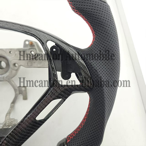 Practical Hot Sale Perforated Leather Carbon Fibre Red Top Stripe <b>Steering</b> <b>Wheel</b> Fit <b>for</b> Infiniti G27 G37 Car <b>Steering</b> <b>Wheel</b> - Product Image 2