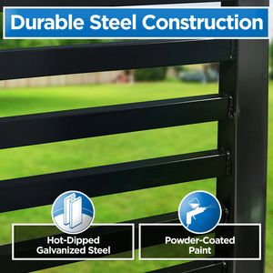 Cancello d'Ingresso a Doppia Anta in Acciaio 18x6 ft, Stile Milano, Griglia in Ferro Battuto Resistente alla Ruggine, Recinzione per Giardino Verniciata a Polvere per Sicurezza Domestica - Product Image 6