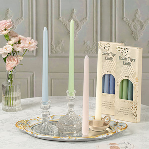 Bougies coniques de 25 cm de long, sans fumée, colorées, pour créer une ambiance festive, pour mariage, banquet, anniversaire, décoration de table avec supports. - Product Image 1