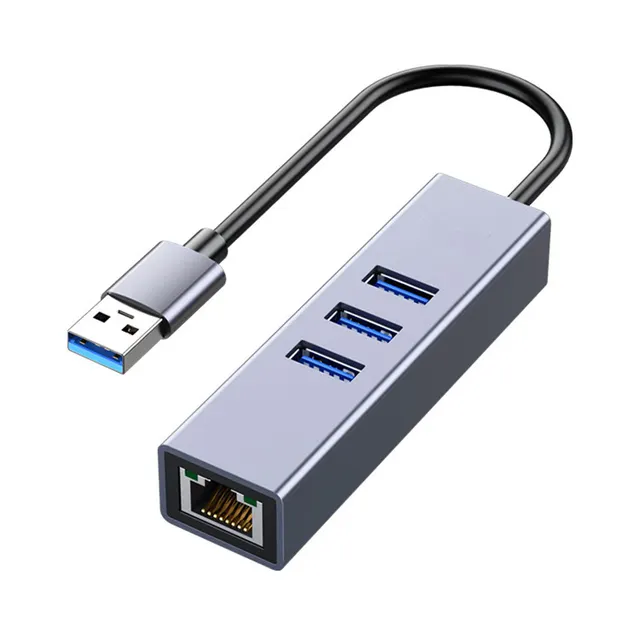 1000mbps 3 portas tipo c hub usb 3.0 para rj45 gigabit ethernet, adaptador para tablet, pc, laptop, computador, acessórios