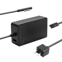 Nouveau moule 65W 15V4A pour Microsoft Surface Book avec A + C Ports chargeur adaptateur secteur prise US /EU/UK