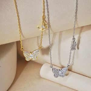Dylam Luxurious Fashion Jewelry <b>Solid</b> Sterling <b>Silver</b> 5A Cubic Zirconia Link Chain Marquise Butterfly Pendant <b>Necklace</b> - Product Image 2