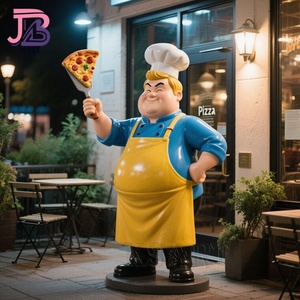 Ristorante in resina vetroresina <span class=keywords><strong>Pizza</strong></span> Cook cucina grande a grandezza naturale grasso statua dello Chef - Product Image 4