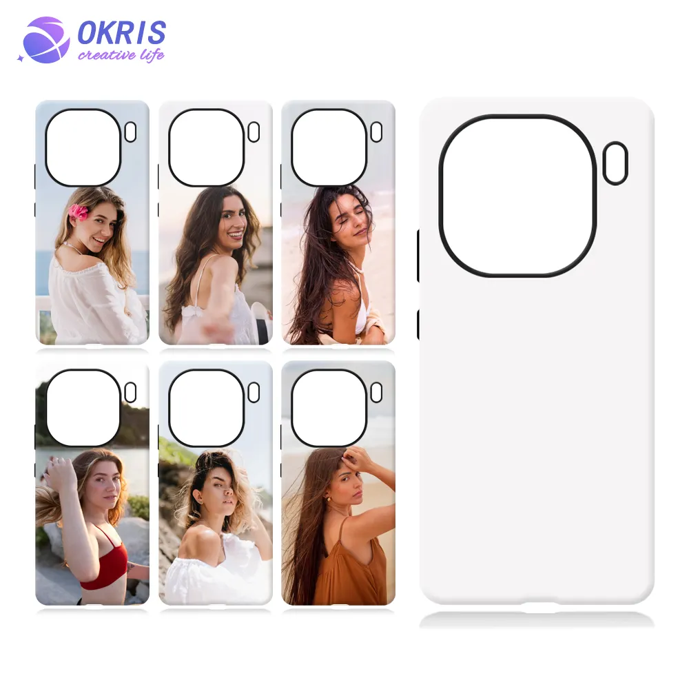 Prix de gros blanc Sublimation 3D 2in1 Film coque de téléphone pour IQOO 12 bricolage transfert de chaleur couverture de téléphone portable pour IQOO 12 Pro