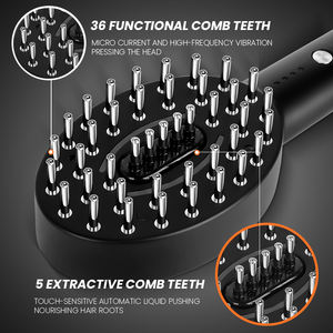 Brosse de massage du cuir chevelu portable à micro-courant et vibrations, alimentée par batterie, compatible voiture, avec réservoir de liquide pour la croissance des cheveux - Product Image 4