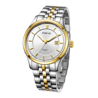 Reloj mecánico minimalista de acero inoxidable de alta calidad personalizado para parejas, cristal de zafiro, 5ATM, reloj automático Miyota
