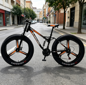 Vélo de montagne tout suspendu à pneus larges 26 pouces avec roues en magnésium à <span class=keywords><strong>3</strong></span> rayons, vélo de neige, double amortisseur, vélo de plage - Product Image 5