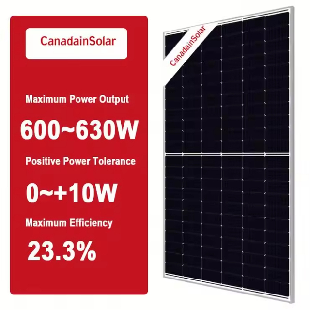 Wholesale Canadain Solar Panel TopBiHiKu6 N Type Bifacial Topcon 600-630W 600W 610W 615W 620W 625W 630W Canadain Solar Module