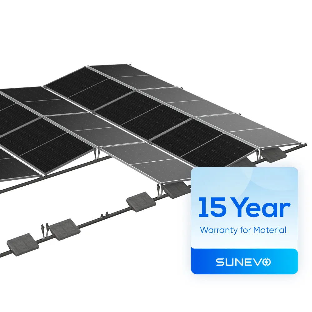 PV paneller için çatı yüklü sistemde SunEvo güneş düz çatı üstü sistem braketi