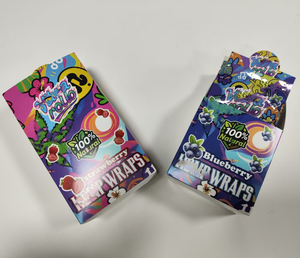 Wholesale Custom Printed Paper Manual 1 5 Packs 6 Flavors <strong>Blunt</strong> <strong>Wraps</strong> with Custom Plastic Bag and Display Box - Product Image 3