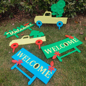 Letrero de Bienvenida para Jardín, Decoración de Jardín de Plástico para Exteriores, Color Duradero, Decoración para el Hogar, Artículos Colgantes - Product Image 2