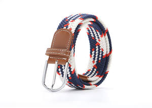 Sabuk elastis kepang kasual wanita, 80 warna lebar 33mm rajutan elastis Pin gesper sabuk Golf ikat kuda sabuk elastis - Product Image 2