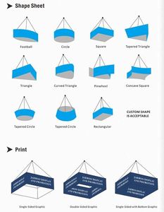 6FT 8ft kích thước tùy chỉnh Trần treo biểu ngữ hiển thị dễ dàng cài đặt biểu tượng Trần tùy chỉnh biểu ngữ - Product Image 6