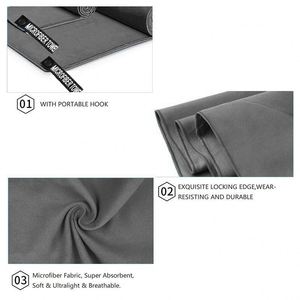 Ensemble de serviettes en microfibre tissées, très absorbantes, douces, confortables, pour la gym, le camping, séchage rapide, couleur unie, adulte - Product Image 3