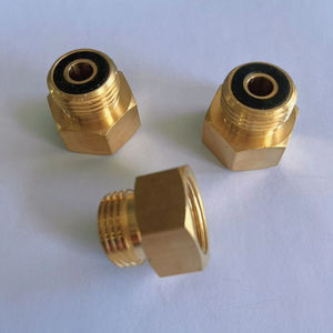 Customized <strong>Brass</strong> Metal <strong>Parts</strong> with a Golden Knurled Appearance, Connecting and Sealing <strong>Brass</strong> Joints Adapter - Product Image 4