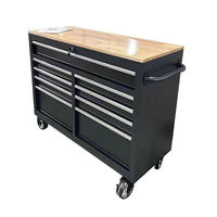 Armoire à outils robuste à 6 tiroirs, chariot à outils roulant avec plateau en bois pour garage et atelier