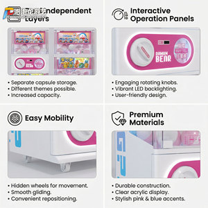 Máquina expendedora <span class=keywords><strong>de</strong></span> cápsulas Gacha <span class=keywords><strong>de</strong></span> 2 niveles, operada con monedas, doble ranura, doble plataforma, para supermercado, máquina Gachapon - Product Image 3