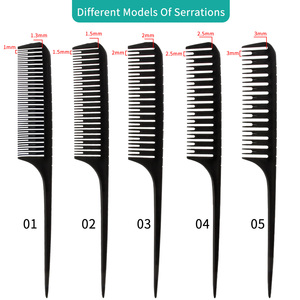 Uso en el hogar Distribución <span class=keywords><strong>de</strong></span> piezas conveniente Teñido Cepillo para resaltar el cabello Resistencia al calor duradera Peine <span class=keywords><strong>de</strong></span> cola <span class=keywords><strong>de</strong></span> rata - Product Image 2