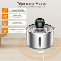 Fontaine à eau pour animaux de compagnie en acier inoxydable, automatique, intelligente, portable, avec adaptateur détachable compatible, pour chien et chat, pour boire et manger