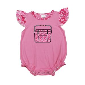 Mameluco de Bebé Niña con Bordado RTS, Diseño de Caja de Pesca, 95% Algodón, 5% Elastano, Tela de Estambre, Cierre Oculto, Casual, Recién Nacido - Product Image 1