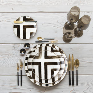 <span class=keywords><strong>Vaisselle</strong></span> créative en porcelaine osseuse, ensemble d'assiettes, bol, bordure en or blanc, céramique, ensemble <span class=keywords><strong>de</strong></span> <span class=keywords><strong>vaisselle</strong></span> haut <span class=keywords><strong>de</strong></span> gamme à motif <span class=keywords><strong>de</strong></span> <span class=keywords><strong>carrefour</strong></span> - Product Image 5