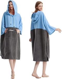 <span class=keywords><strong>Poncho</strong></span> <span class=keywords><strong>de</strong></span> plage à capuche avec poche, séchage rapide, en microfibre, pour femme, idéal pour le surf, la natation et la piscine, vente en gros - Product Image 1