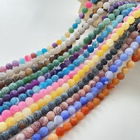 Perles en pierre d'agate de feu mate veinée de dragon, 6mm 8mm, couleurs naturelles mélangées, vente en gros