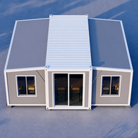 Maison conteneur modulaire en panneaux sandwich d'acier extensible et pliable, assemblage rapide, 20 pieds, portable, alimentée à l'énergie solaire, pour bureau, boutique, salle de sport