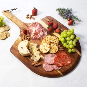 Planche à découper en bois d'acacia minimaliste moderne, robuste, avec boucle, pour servir la pizza, idéale pour la salle à manger ou le bar, à bon prix - Product Image 6