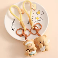 Ours créatif de dessin animé PVC porte-clés pendentif petit cadeau pour les couples Anime sac jouet