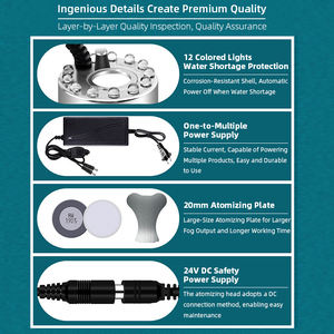 เครื่องพ่นน้ำตกแต่งสวน พร้อมปั๊มน้ำสำหรับตู้ปลา บ่อปลา และอ่างน้ำ  พร้อมอุปกรณ์เสริมสำหรับตกแต่งสวน - Product Image 3