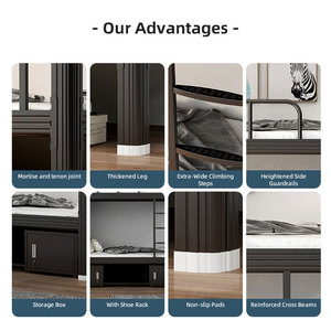 Commercial Modern <b>Metal</b> Bunk Bed for Adults with Storage-Hotel & School Use Heavy Duty <b>Frame</b> - Product Image 4
