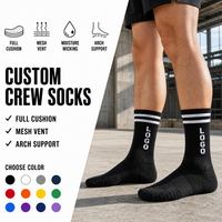 Chaussettes en coton avec logo, chaussettes de sport respirantes, chaussettes de course pour hommes et femmes, chaussettes de bureau, chaussettes athlétiques unisexes, chaussettes personnalisées
