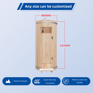 Cabina de <span class=keywords><strong>Ducha</strong></span> de Vapor para 1 Persona, Sauna Terapéutica para Recuperación y Relajación, Estructura de <span class=keywords><strong>Madera</strong></span> Sólida, Personalizable - Product Image 3