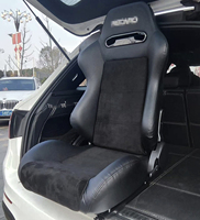 Sièges de course universels RE03 RECARO en suède noir, avec surpiqûres rouges, sièges baquet de voiture à double rail, sièges de sport pour gaming en tissu